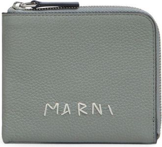 Marni Marni Mending wallet - men - Brass/Calf Leather/Zamak/Sheepskin/Sheepskin/Polyester - One Size - Blue