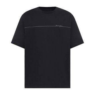 Dolce & Gabbana Camiseta con logo bordado - Tops - Hombre - Azul - 3XL