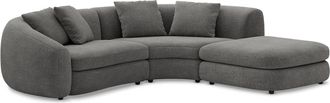 Castlery Fable Single Arm Sectional Sofa Right Facing Customized, Dark Grey, Spill Resistant, Ultra Deep Seats for Castlery Sofas