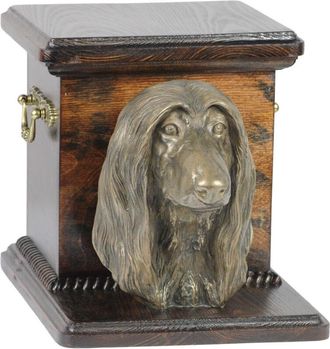 OEM Lebrel Afgano: Urna Para Cenizas De Perro Con Estatuilla, Elegante Urna Para Perro, Urna &Uacute;nica Con Busto De Perro De Art-dog