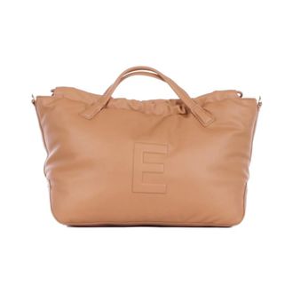 Ermanno Scervino Tassen, Dames, Bruin, ONE Size, Leer, Logo Front Clip Schoudertas