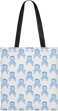 Generic Prostate Cancer Awareness Blue Ribbons Tote Bag for Women Men Shoulder Bags Purses Pouch Handbags