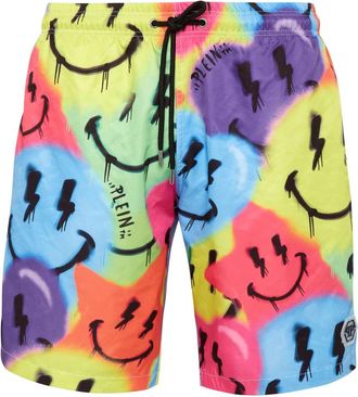 Philipp Plein Swim Trunks Smile - Heren - Strandmode - Veelkleurig - 3XL - Nylon - Badmode