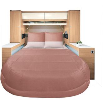 Incasa Pronto per Dormire Tutte le Stagioni Lyocell e Percalle Terracotta 160 x 200 cm Letto Centrale - Incasa