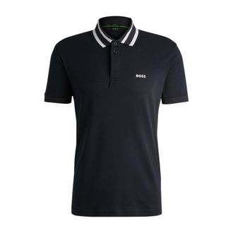 BOSS Interlock-cotton polo shirt with logo detail
