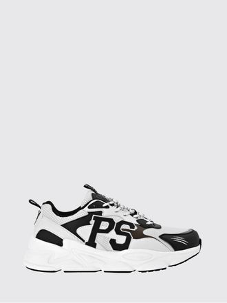 Plein Sport Low-Top Sneakers in Leather and Mesh with Contrast Monogram