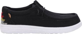Lamofootwear Mens Paul Canvas Deck Shoe In Black/multi