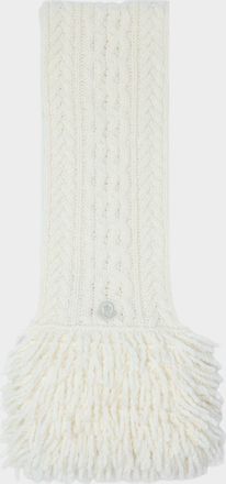 Moncler Fringe Cable-Knit Scarf
