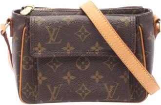 Louis Vuitton Pre-owned Monogram Canvas Crossbody Bag - Dames - Vintage Schoudertas - Bruin - ONE Size - Leer - Vintage