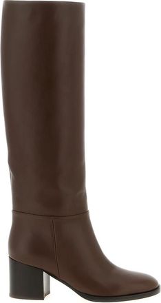 Gianvito Rossi Santiago 60 Laarzen - Dames - Laarzen met Hak - Bruin - 41 EU - Leer - Schoenen