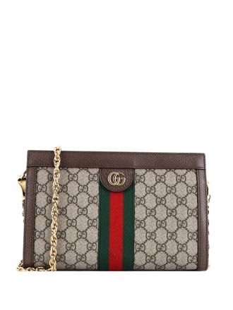 Gucci Ophidia Chain Shoulder Bag GG Coated Canvas Small crossbody bag - Brown