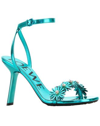 Loewe Petal Flower Crystal Leather Sandal