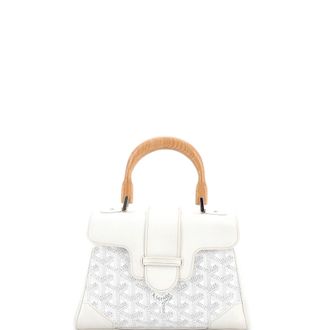 Goyard Saigon Top Handle Bag Coated Canvas with Leather Mini