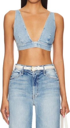 Mother Pre-Loved Tit For Tat Wash Denim Bralette In I Confess