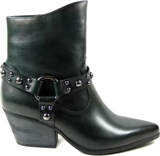 Mjus Livigno Enkellaarsjes - Dames - Cowboylaarzen - Groen - 37 EU - Leer - Schoenen