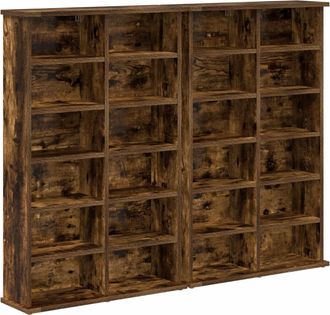 vidaXL Cabinet Para Cds 2 Uds. Roble Ahumado 60 X 17 X 92 Cm Vidaxl