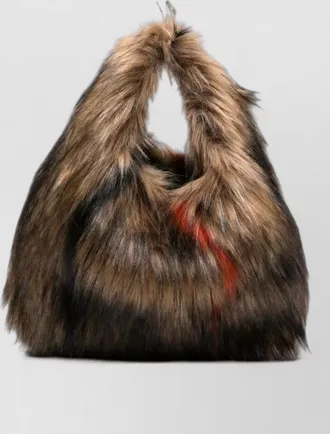 La Milanesa faux fur small bucket bag