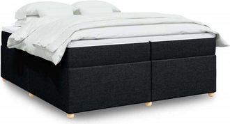 vidaXL Vidaxl - Cama Box Spring Con Colch&oacute;n Tela Negro 200x200 Cm