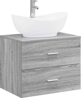 vidaXL Juego De Muebles De Ba&ntilde;o Sonoma Gris Madera De Ingenier&iacute;a Vidaxl