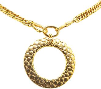 Chanel Collana placcata oro con pendente Loupe Magnifying Glass 1980-1990