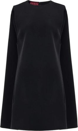 Gucci Mouwloze Bell Jurk - Dames - Korte kleedjes - Zwart - S - Wol - Kleedjes