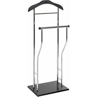 M&S Collection HAKU M&ouml;bel Cameriere da uomo cromo, nero, MDF, metallo - Dim. L 45 cm x A 110 cm x P 30 cm, Stile Moderno