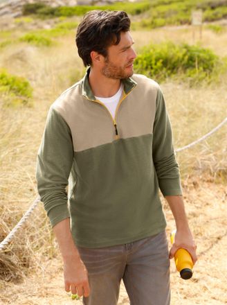 Catamaran Sweatshirt CATAMARAN, Herren, Gr. 44/46, khaki, 100% Baumwolle, gemustert, mehrfarbig, Sweatshirts Sweatshirt