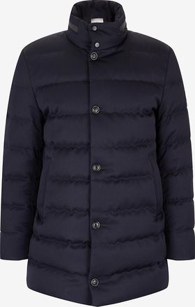 Moncler Halblande Daunenjacke aus Wolle mit Stehkragen Vallonpierre