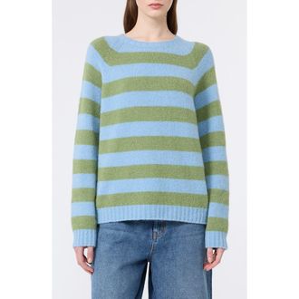 Max Mara Hiacchi Stripe Crewneck Sweater in Light Blue at Nordstrom, Size Medium