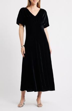Chelsea28 Velvet V-Neck Maxi Dress in Black at Nordstrom Rack, Size X-Small
