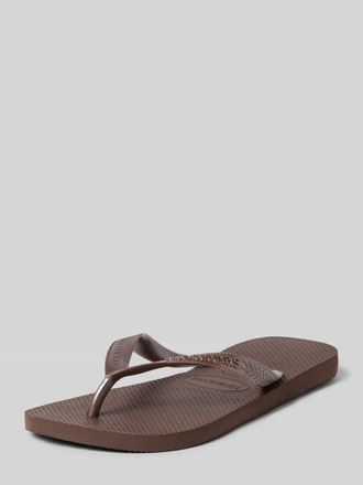 Havaianas Zehentrenner mit Label-Detail in Dunkelbraun, Gr&ouml;&szlig;e 35/36