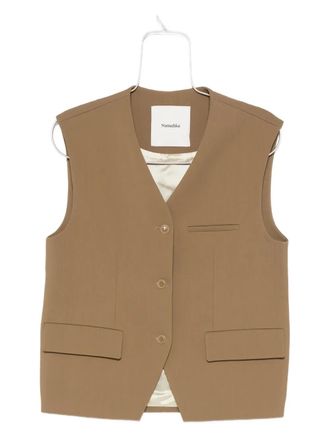Nanushka buttoned sleeveless vest - women - Elastane/Viscose - M - Brown