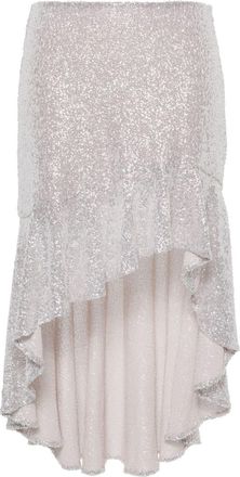 Iro sequin-embellished asymmetric skirt - women - Polyamide/Polyester - 40 - Silver