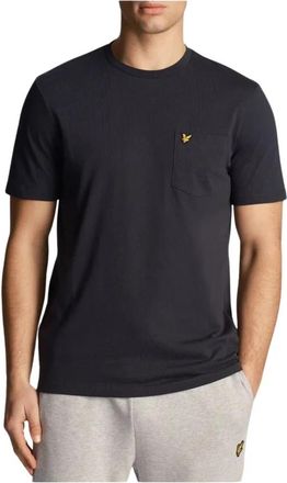 Lyle & Scott Textured Pocket Tee - Heren - T-shirts - Blauw - 2XL - Katoen - Tops