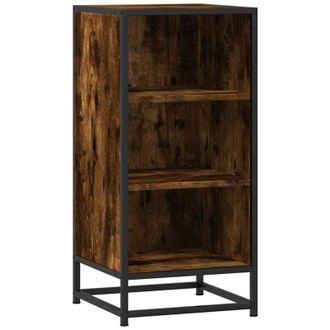 vidaXL Vidaxl - Aparador Madera Ingenier&iacute;a Y Metal Roble Ahumado 35,5x35x76 Cm
