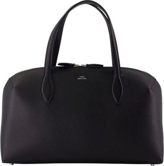 Toteme Handbags, female, Black, ONE SIZE, Black Leather Shopper Bag with Zip