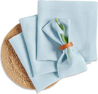 Solino Home Linen Dinner Napkins Set of 4, 20 x 20 Inch for Dining Table, Holiday and Everyday Table Decor - Fete in Ice Water at Nordstrom, Size