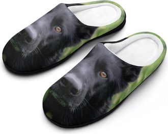 Generic Black German Shepherd Dog Men Slippers Funny House Shoes Cotton Slipper for Indoor Outdoor