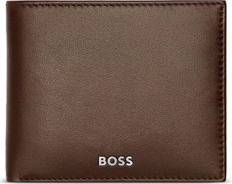 BOSS Portafoglio in pelle con logo - Marrone