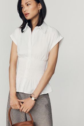 Maeve 100% Cotton Smocked Blouse