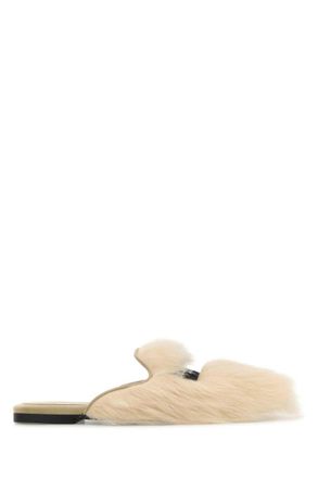 Dolce & Gabbana Beige Logo Flats