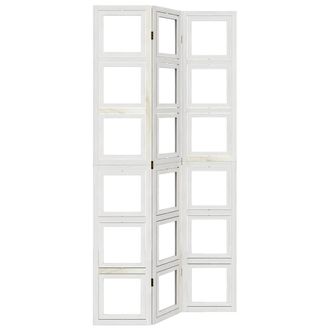 vidaXL Vidaxl - Biombo Separador De 3 Paneles Madera Maciza Paulownia Blanco