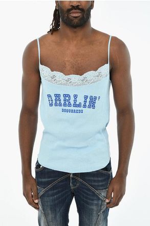 Dsquared2 Ribbed Tank Top with Lace size Xxl