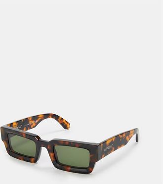 Off-white Mens Lecce Rectangle Full Rim Sunglasses - Havana Green - Size: ONE size