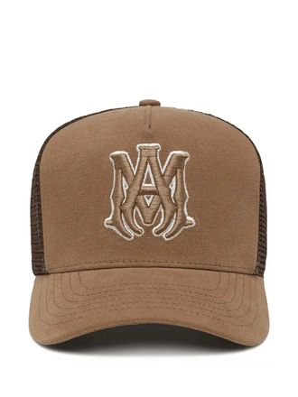 Amiri logo-embroidered panelled hat - men - Wool - One Size - Brown