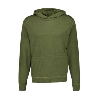 120% Lino Hoodies, male, Green, S, Green Hooded Sweatshirt Soft Fade