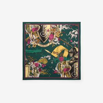 Burberry Etched Knight Silk Scarf