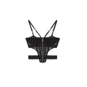 Versace Jeans Couture Sleeveless Tops, female, Black, Size: S Bustier Top