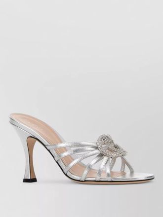 Gucci leather mules open toe strappy embellished