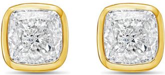 Diana M. Jewels 14KT YELLOW GOLD LAB GROWN CUSHION CUT STUDS IN A BEZEL SETTING WEIGHING 1.50 CTS TW
